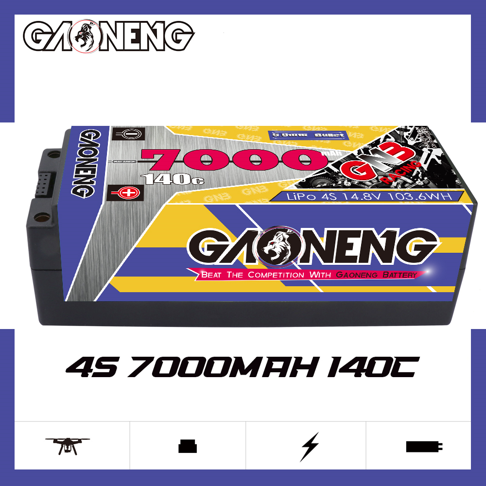 GAONENG GNB 4S 14.8V 7000mAh 140C 5mm Bullet Hard Case LiPo Battery