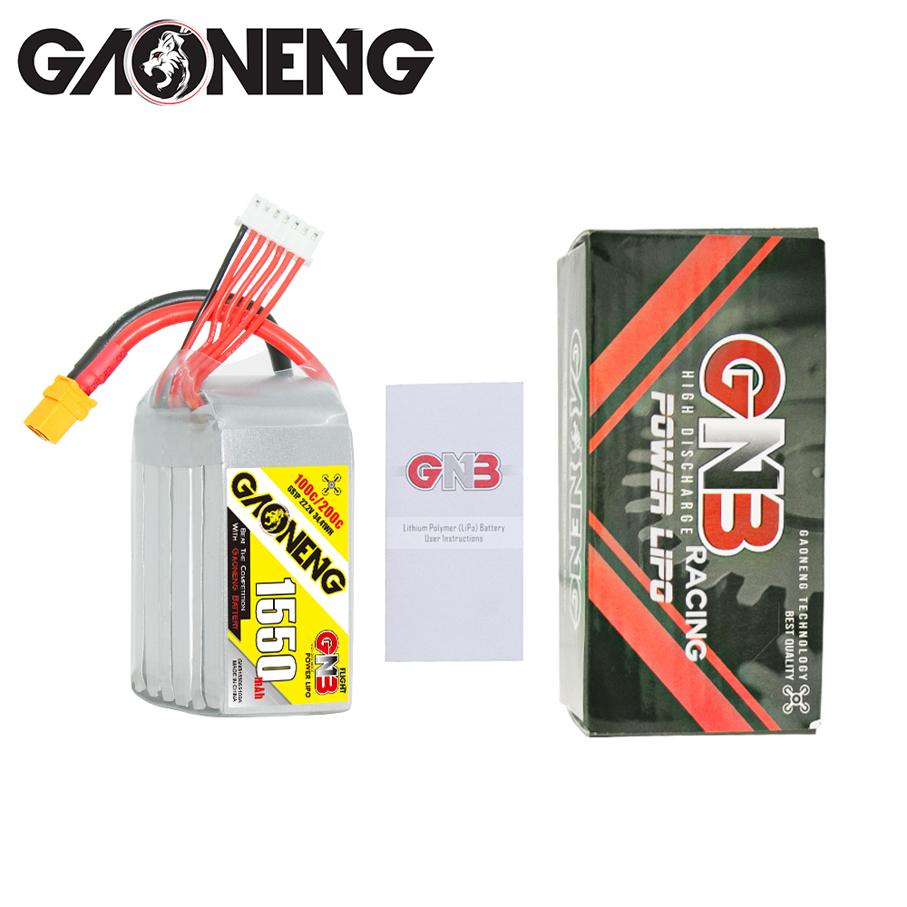 GAONENG GNB 6S 22.2V 1550mAh 100C XT60 LiPo Battery