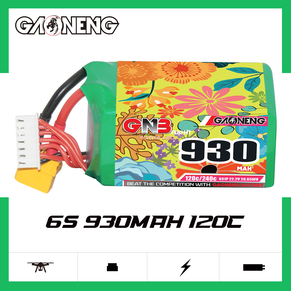GAONENG GNB 6S 22.2V 930mAh 120C XT60 Connector LiPo Battery