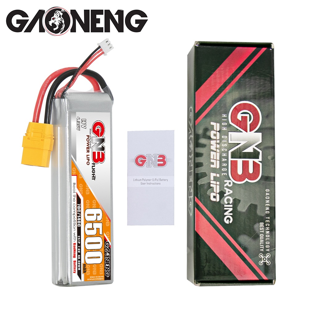 1PCS - GAONENG GNB LiHV 2S 7.6V 6500mAh 70C LiPo Battery XT90 Connector