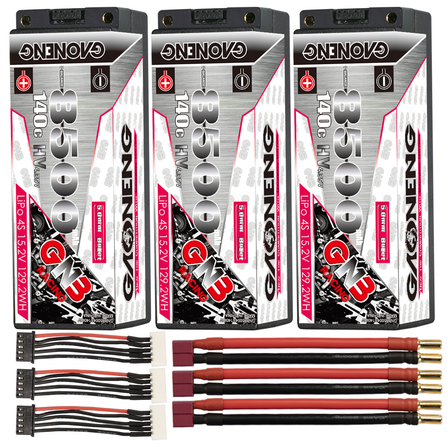 GAONENG GNB LiHV 4S 15.2V 8500mAh 140C 5mm Bullet Hard Case LiPo Battery