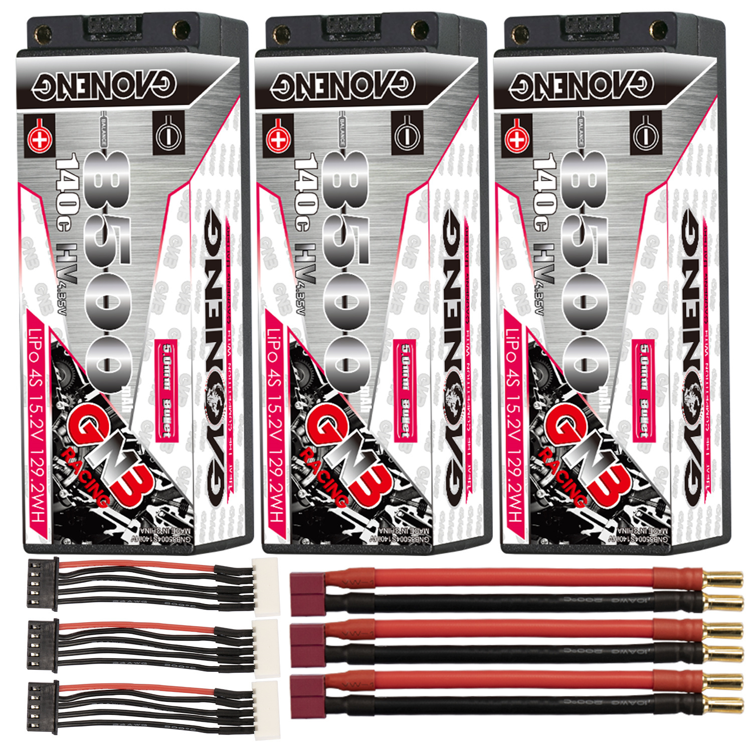 GAONENG GNB LiHV 4S 15.2V 8500mAh 140C 5mm Bullet Hard Case LiPo Battery