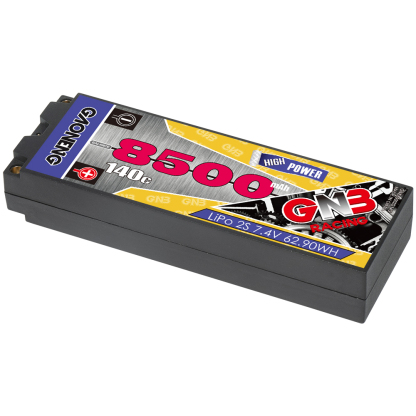 1PC - GAONENG GNB 2S 7.4V 8500mAh 140C 5mm Bullet Hard Case LiPo Battery XT60