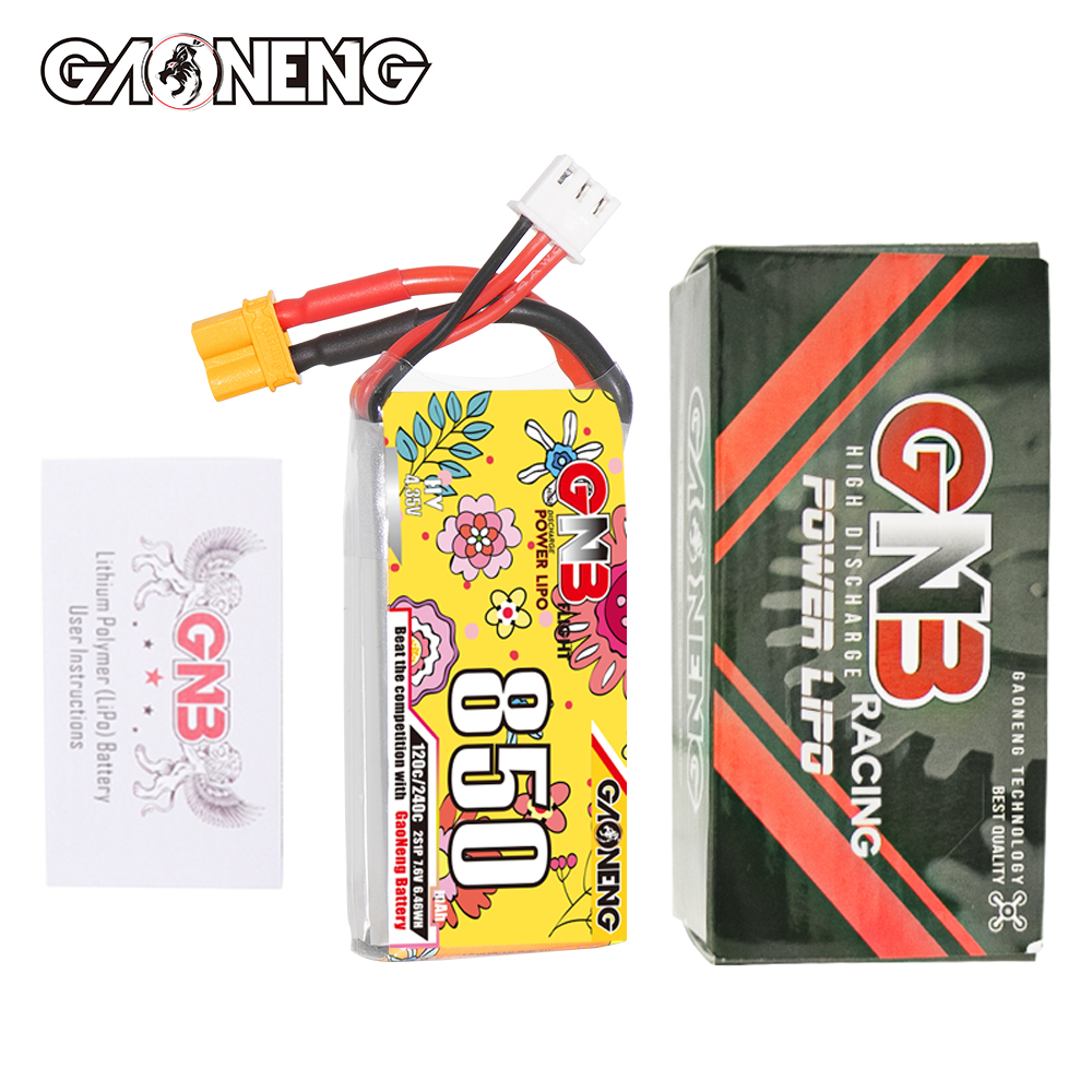GAONENG GNB LiHV 2S 7.6V 850mAh 120C XT30 LiPo Battery