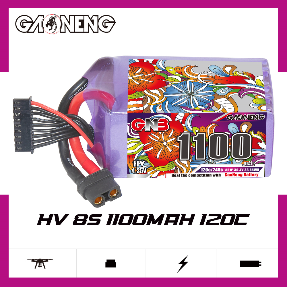 GAONENG GNB LiHV 8S 30.4V 1100mAh 120C XT60 LiPo Battery