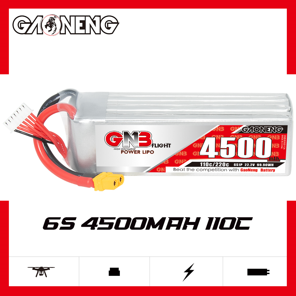 GAONENG GNB 6S 22.2V 4500mAh 110C LiPo Battery XT60