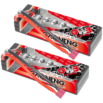 GAONENG GNB 2S 7.4V 6500mAh 120C Cabled Hard Case LiPo Battery T-PLUG