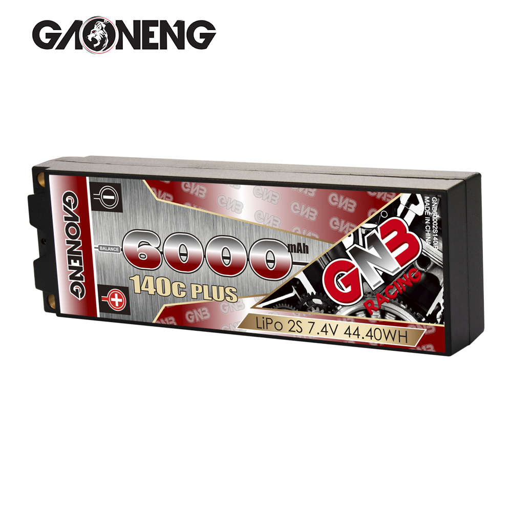 2PCS - GAONENG GNB 2S 7.4V 6000mAh 140C Hard Case LiPo Battery XT60