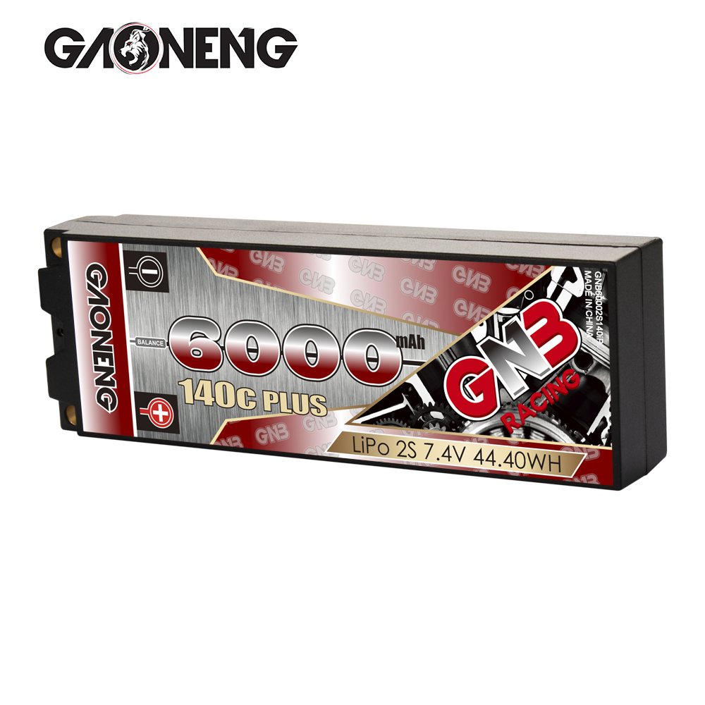 2PCS - GAONENG GNB 2S 7.4V 6000mAh 140C Hard Case LiPo Battery XT60