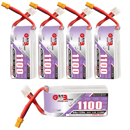 GAONENG GNB LiHV 3S 11.4V 1100mAh 60C XT30 LiPo Battery LongRange