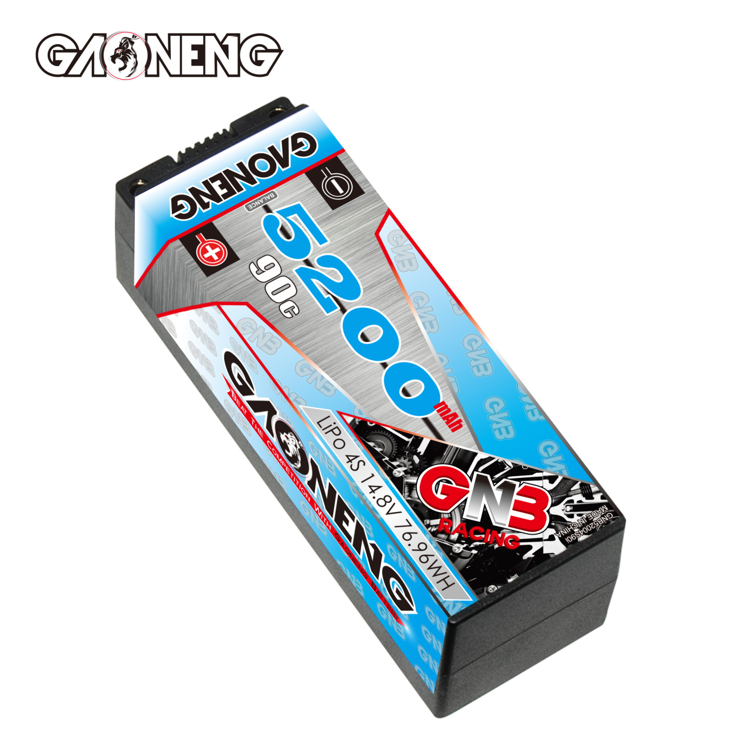 GAONENG GNB 4S 14.8V 5200mAh 90C 5mm Bullet Hard Case LiPo Battery