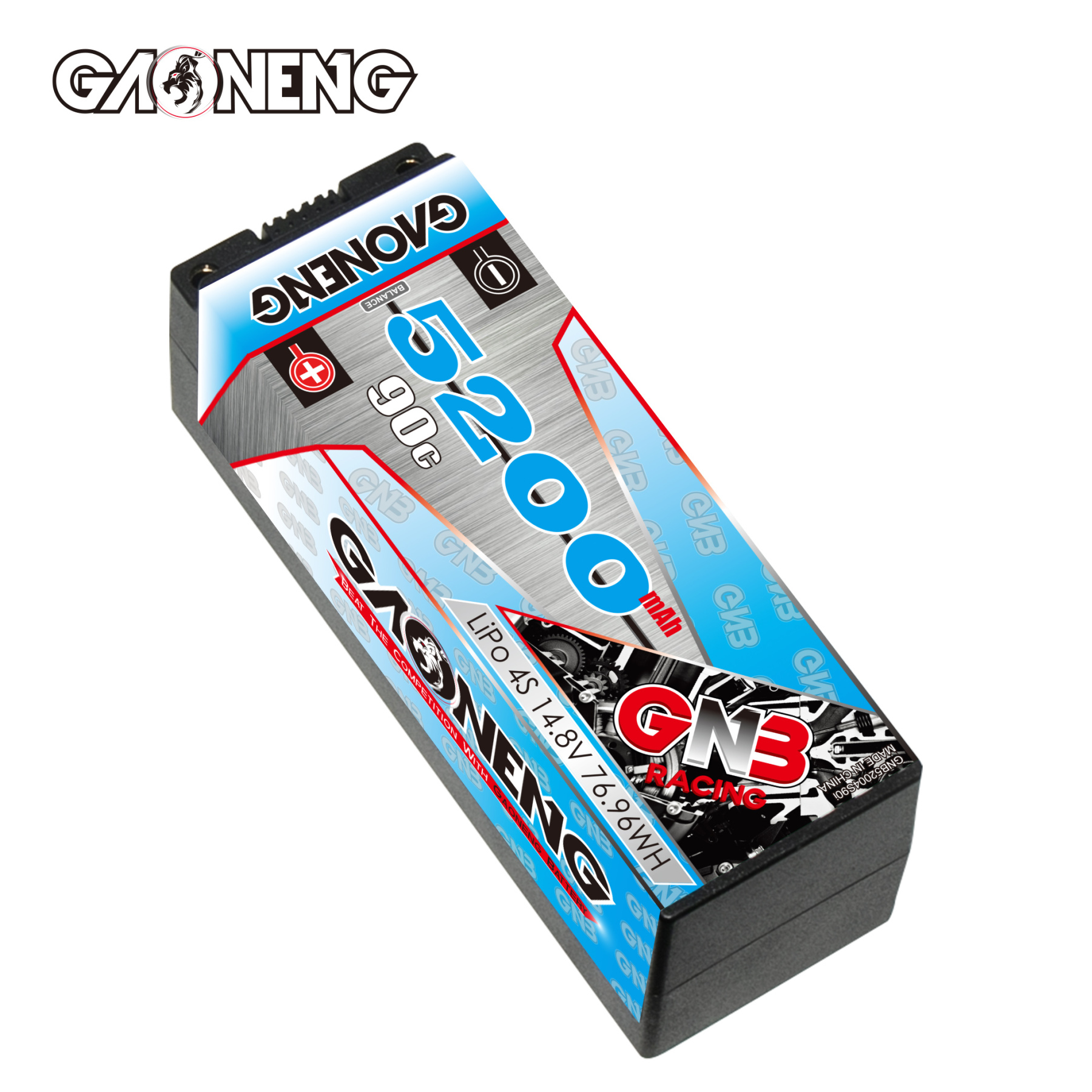 GAONENG GNB 4S 14.8V 5200mAh 90C 5mm Bullet Hard Case LiPo Battery