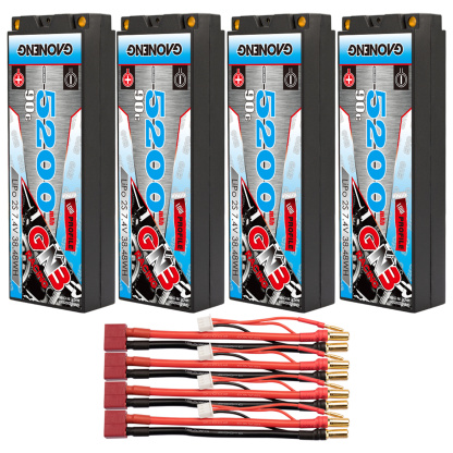 GAONENG GNB 2S 7.4V 5200mAh 90C 5mm Bullet Hard Case LiPo Battery