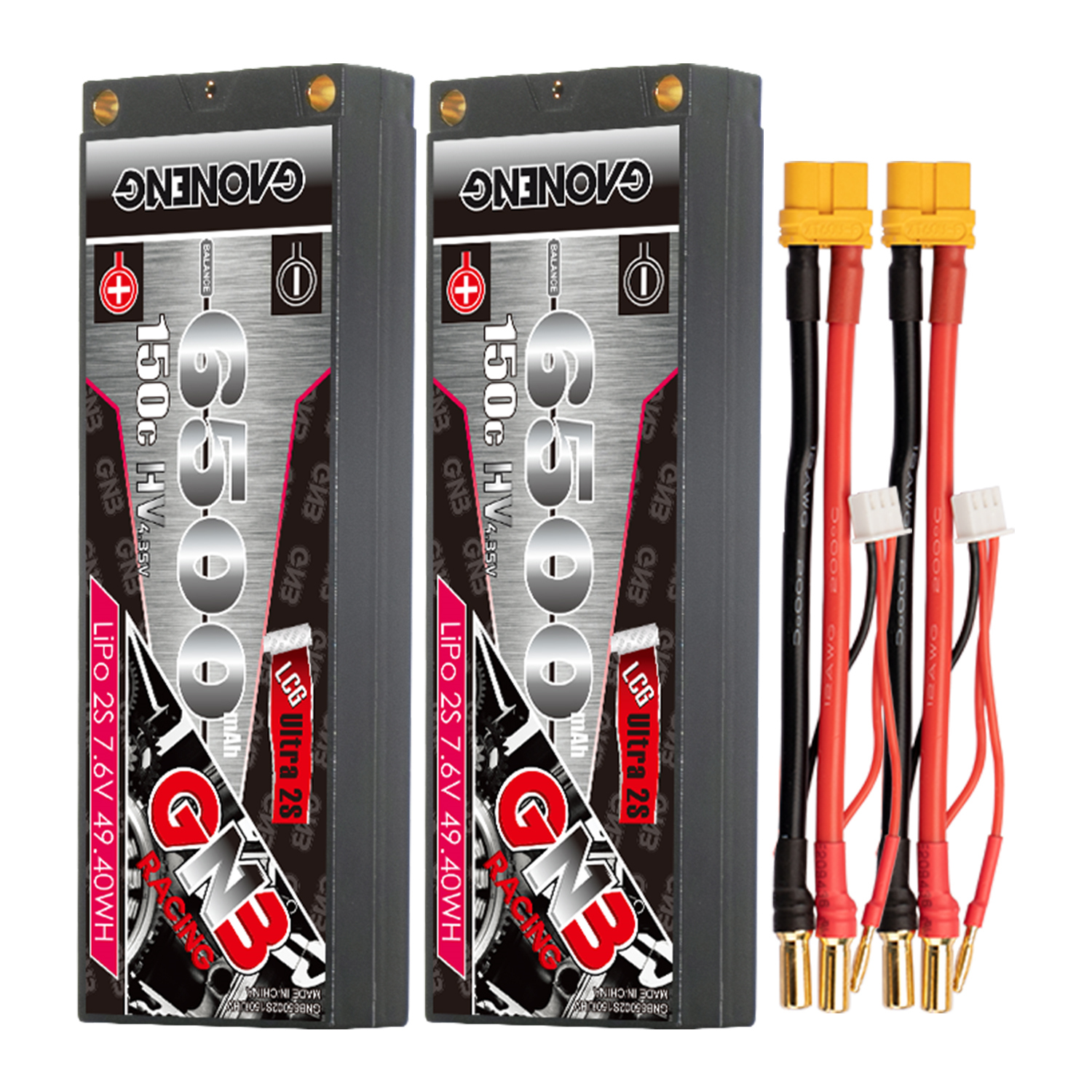 GAONENG GNB LiHV 2S 7.6V 6500mAh 150C Hard Case Ultra LCG LiPo Battery