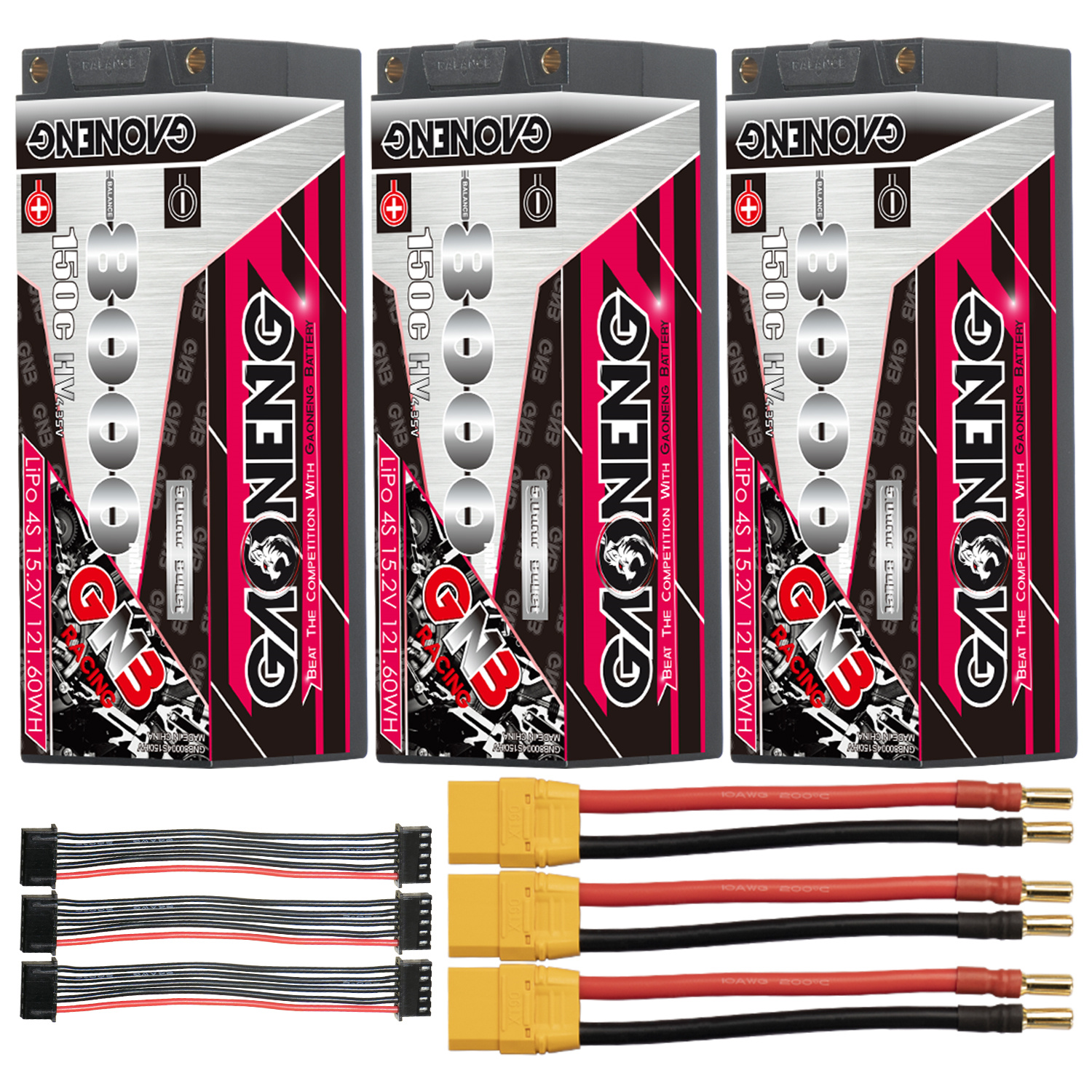 GAONENG GNB LiHV 4S 15.2V 8000mAh 150C 5mm Bullet Hard Case LiPo Battery