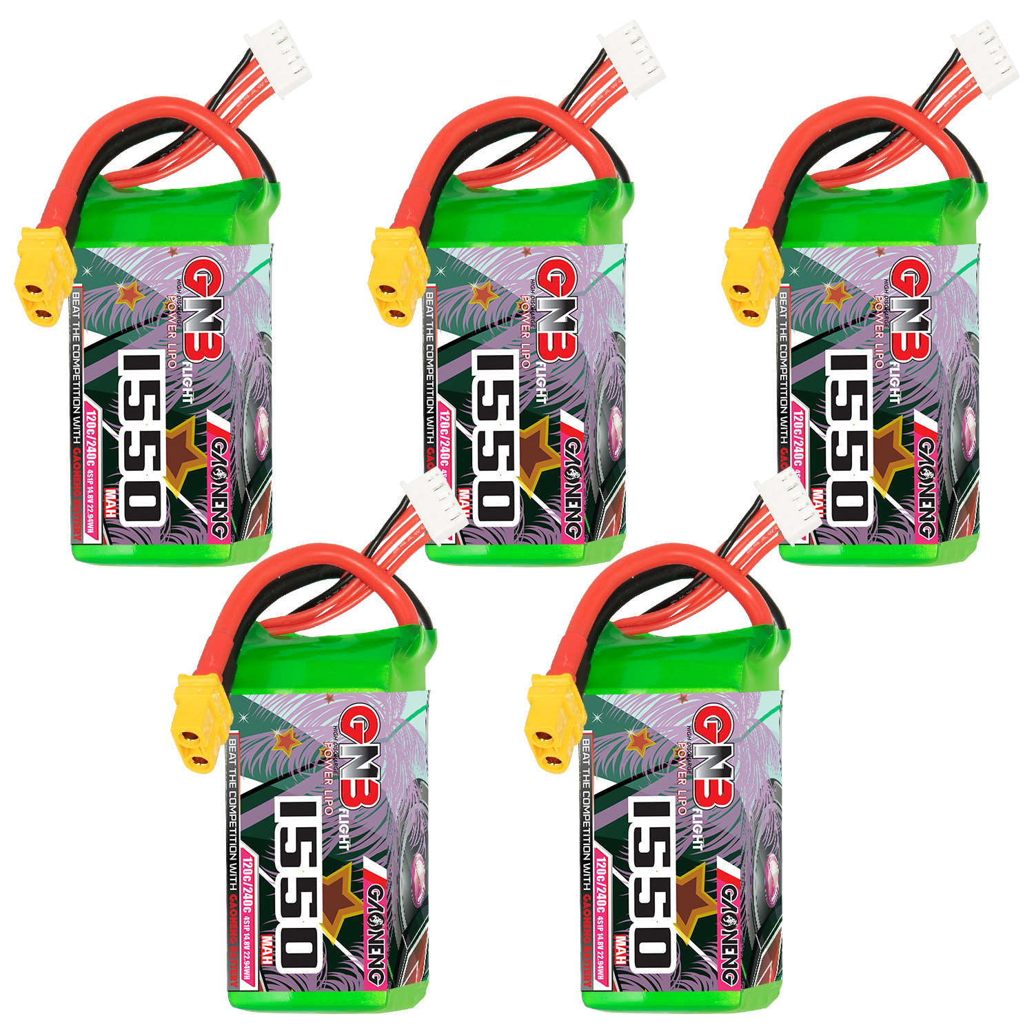 GAONENG GNB 4S 14.8V 1550mAh 120C XT60 LiPo Battery