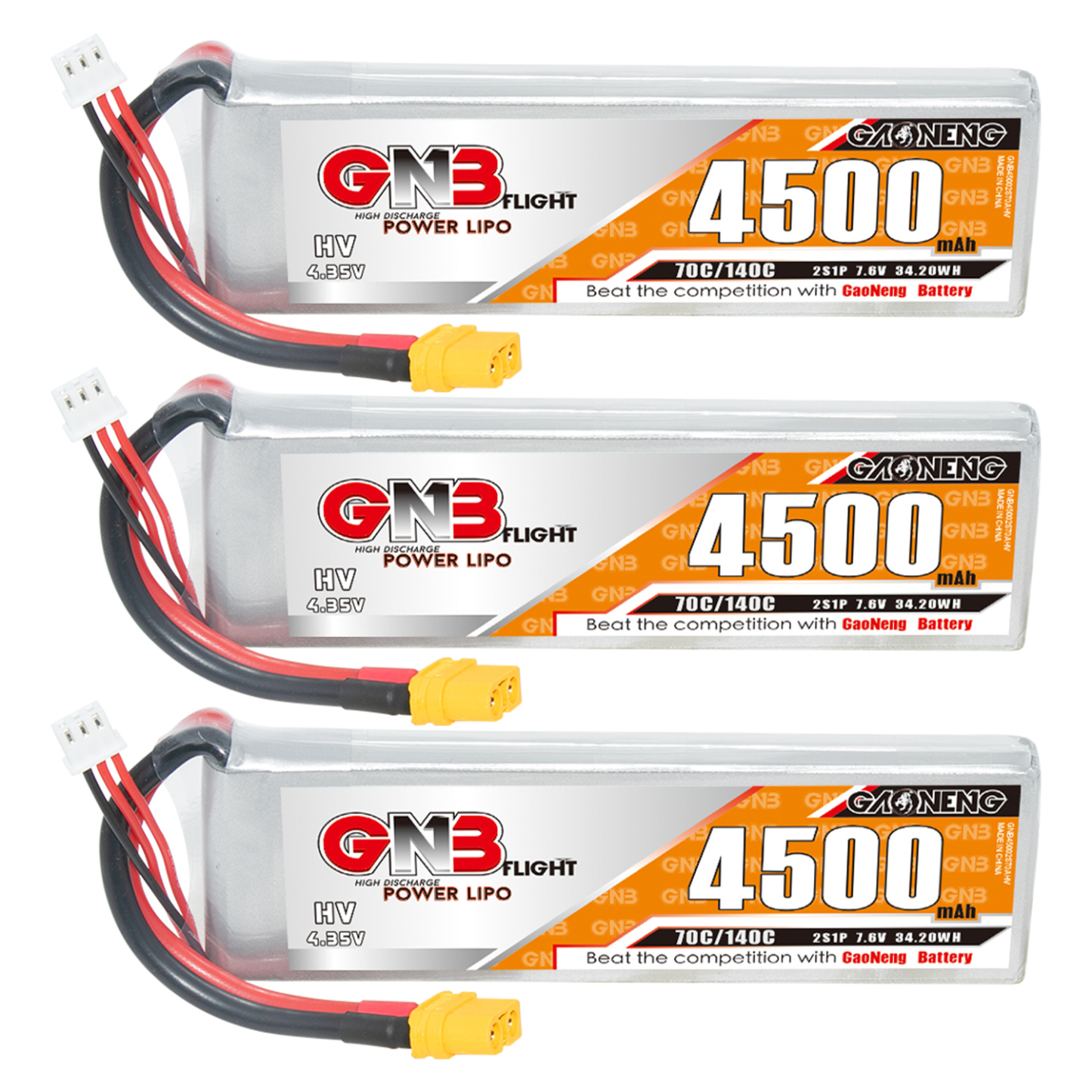 GAONENG GNB LiHV 2S 7.6V 4500mAh 70C LiPo Battery XT60
