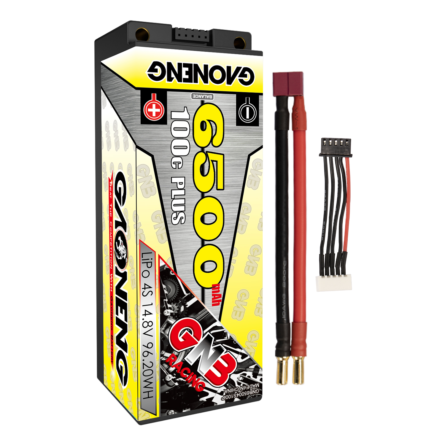 GAONENG GNB 4S 14.8V 6500mAh 100C 5mm Bullet Hard Case LiPo Battery