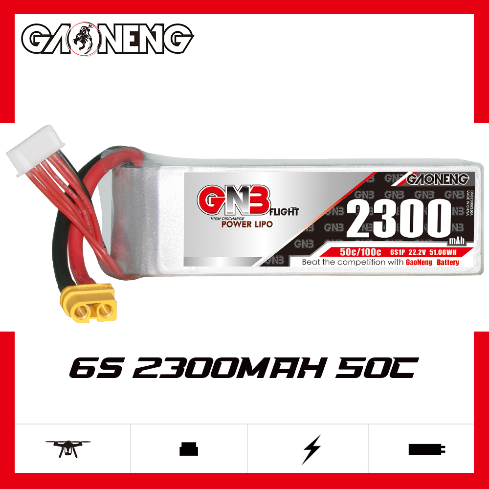 GAONENG GNB 6S 22.2V 2300mAh 50C XT60 LiPo Battery