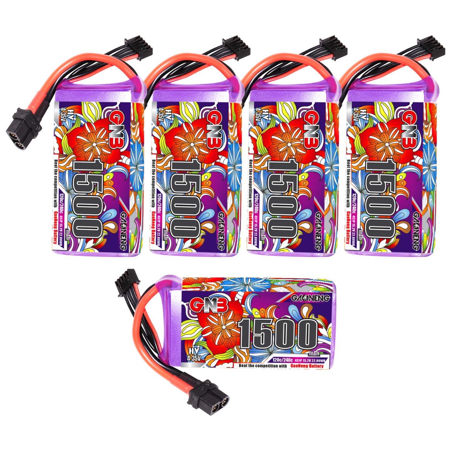 GAONENG GNB LiHV 4S 15.2V 1500mAh 120C XT60 LiPo Battery LongRange