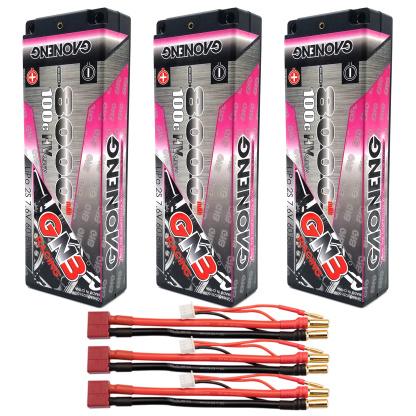 GAONENG GNB LiHV 2S 7.6V 8000mAh 100C 5mm Bullet Hard Case LiPo Battery