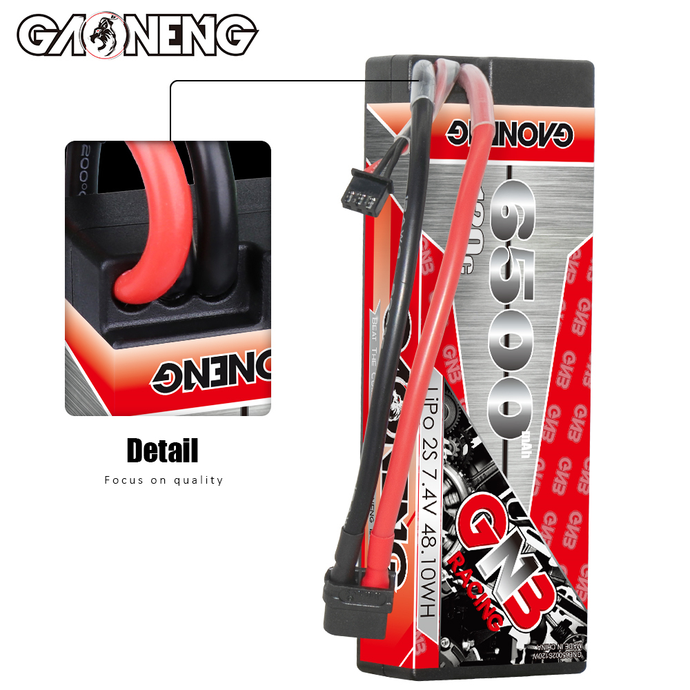 1PC - GAONENG GNB 2S 7.4V 6500mAh 120C Cabled Hard Case LiPo Battery XT60