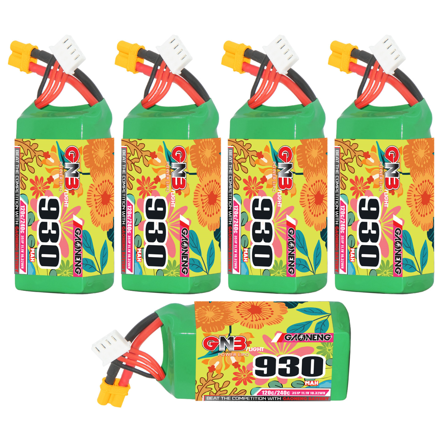 GAONENG GNB 3S 11.1V 930mAh 120C XT30 LiPo Battery