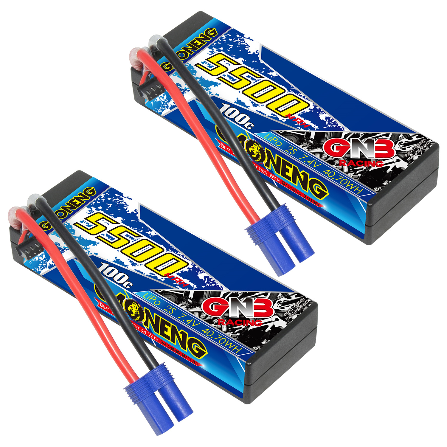 GAONENG GNB 2S 7.4V 5500mAh 100C Cabled Hard Case LiPo Battery EC5