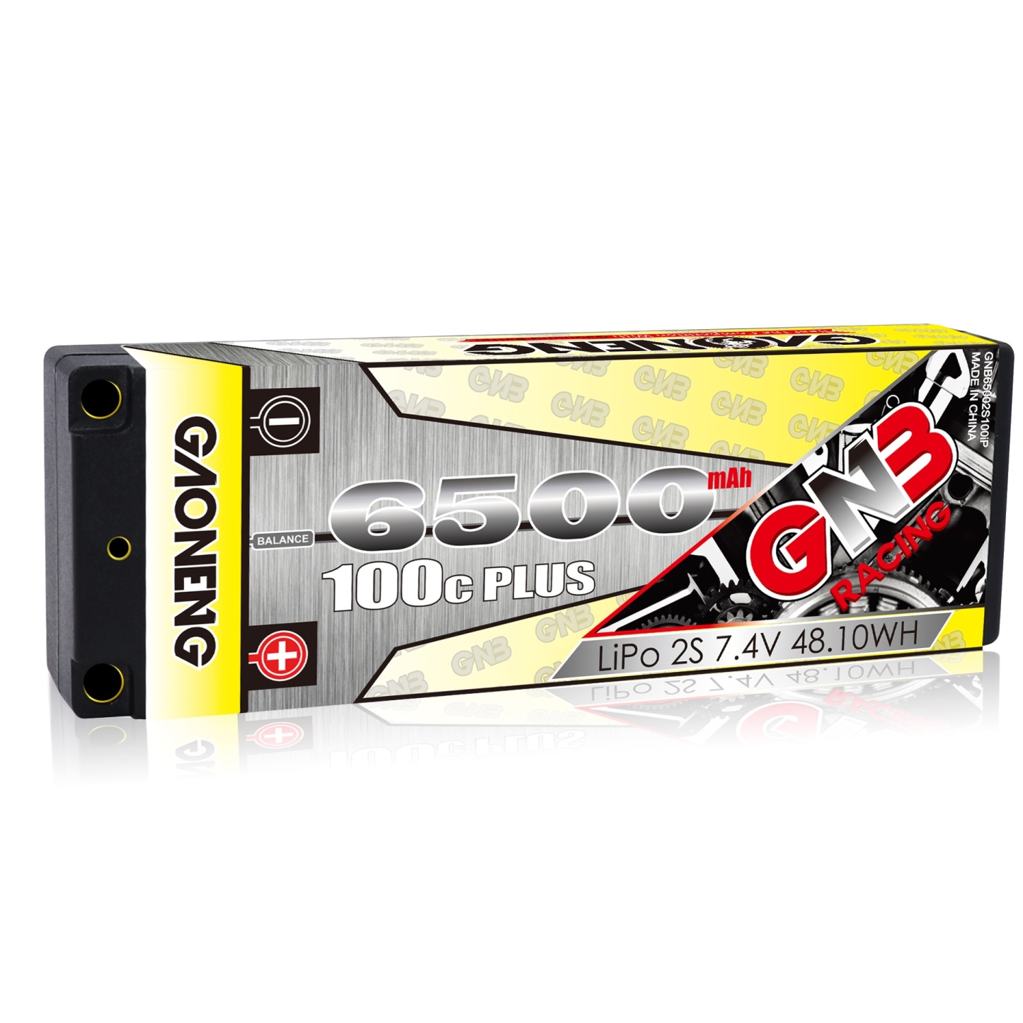 1PCS - GAONENG GNB 2S 7.4V 6500mAh 100C Hard Case LiPo Battery XT60