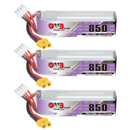 GAONENG GNB LiHV 3S 11.4V 850mAh 60C XT30 LiPo Battery Long Range