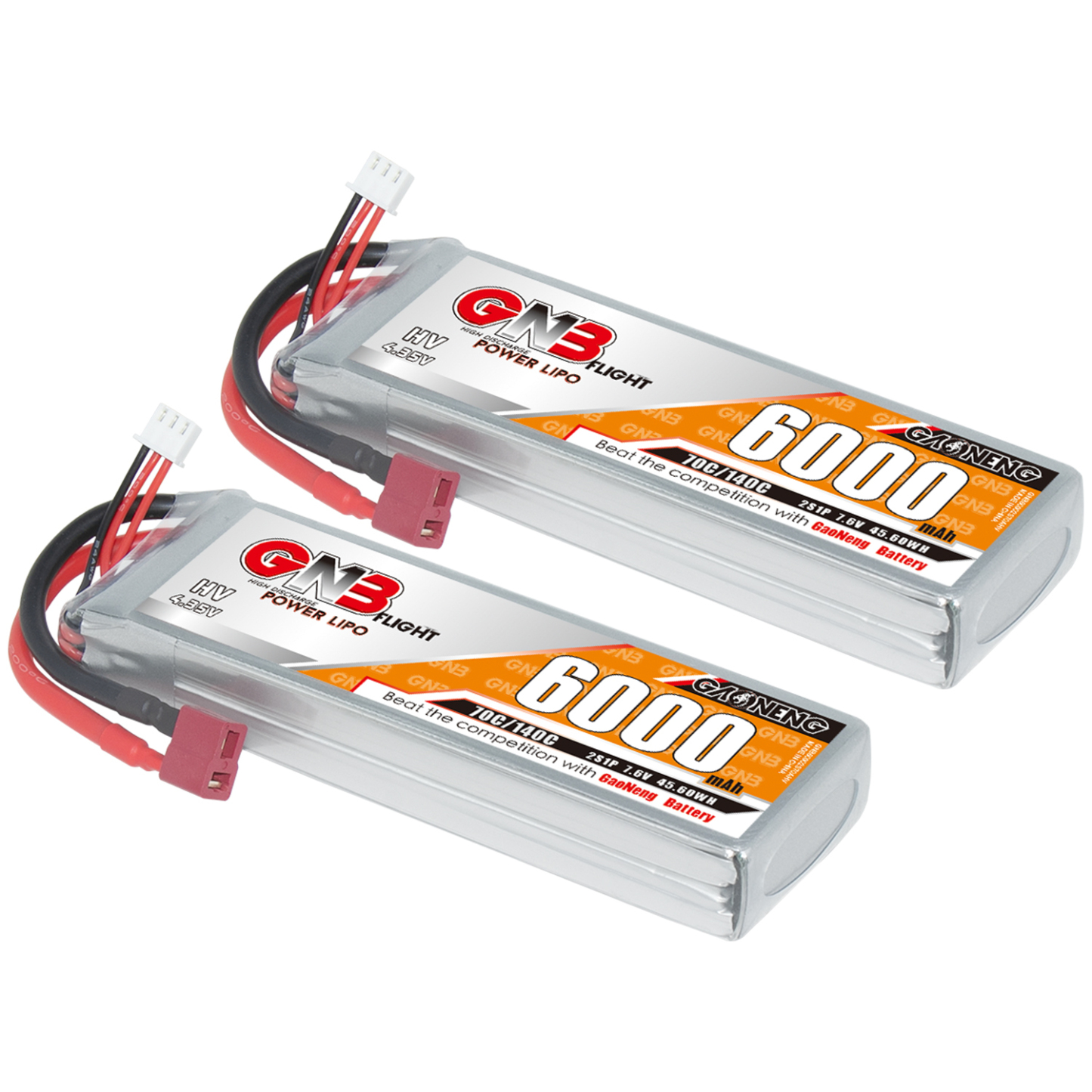 GAONENG GNB HV 2S 7.6V 6000mAh 70C LiPo Battery T-PLUG