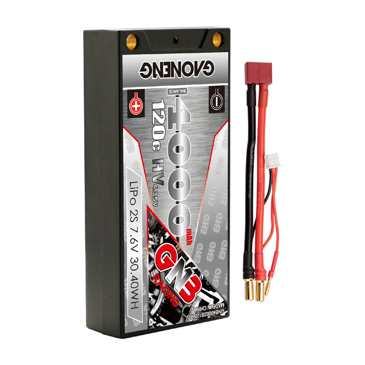 GAONENG GNB LiHV 2S 7.6V 4000mAh 120C LCG Shorty 5mm Bullet Hard Case LiPo Battery