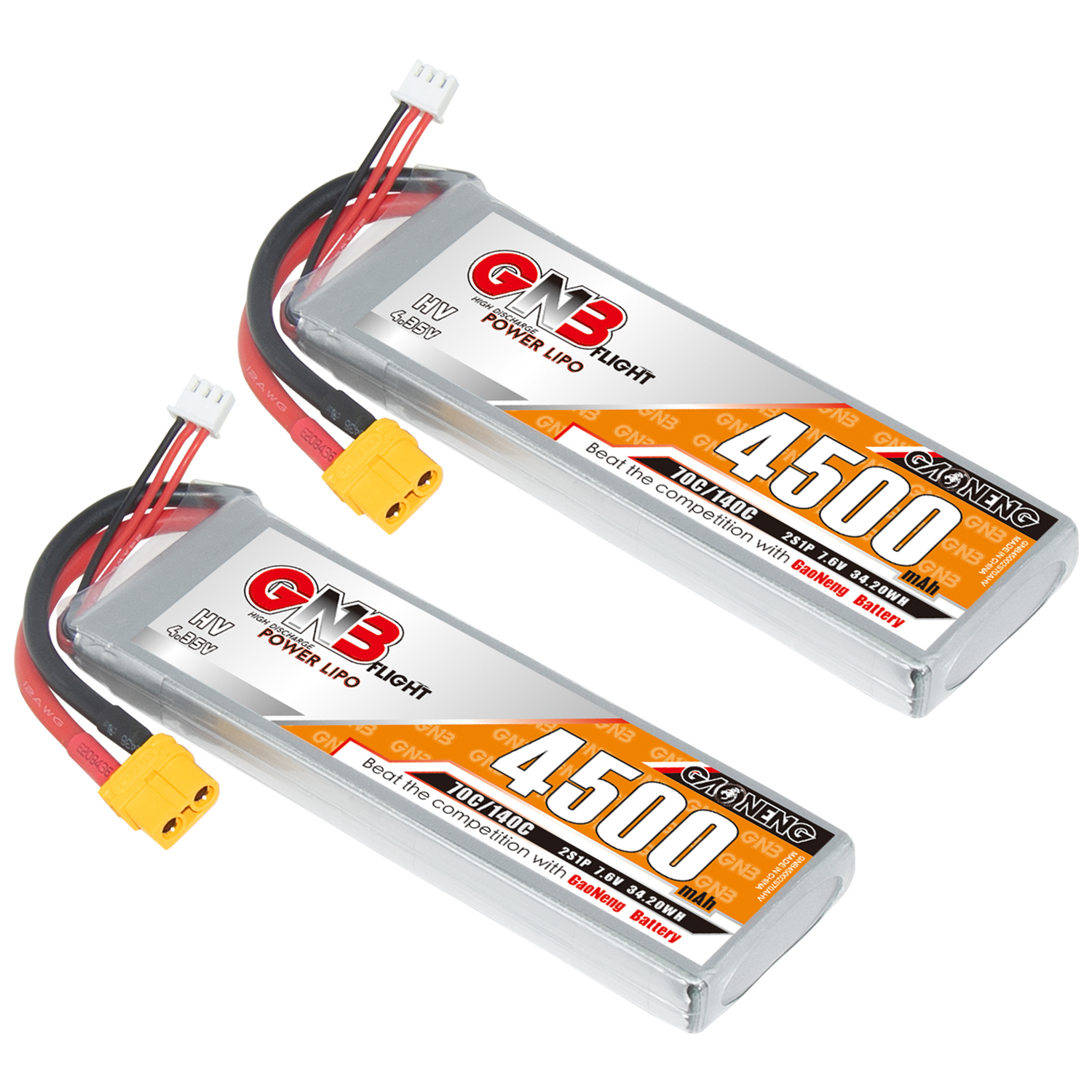 GAONENG GNB LiHV 2S 7.6V 4500mAh 70C LiPo Battery XT60