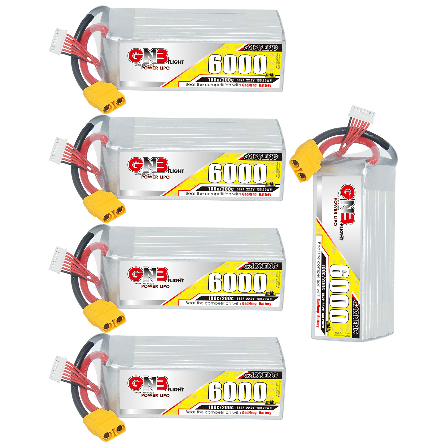 GAONENG GNB 6S 6S2P 22.2V 6000mAh 100C LiPo Battery XT90