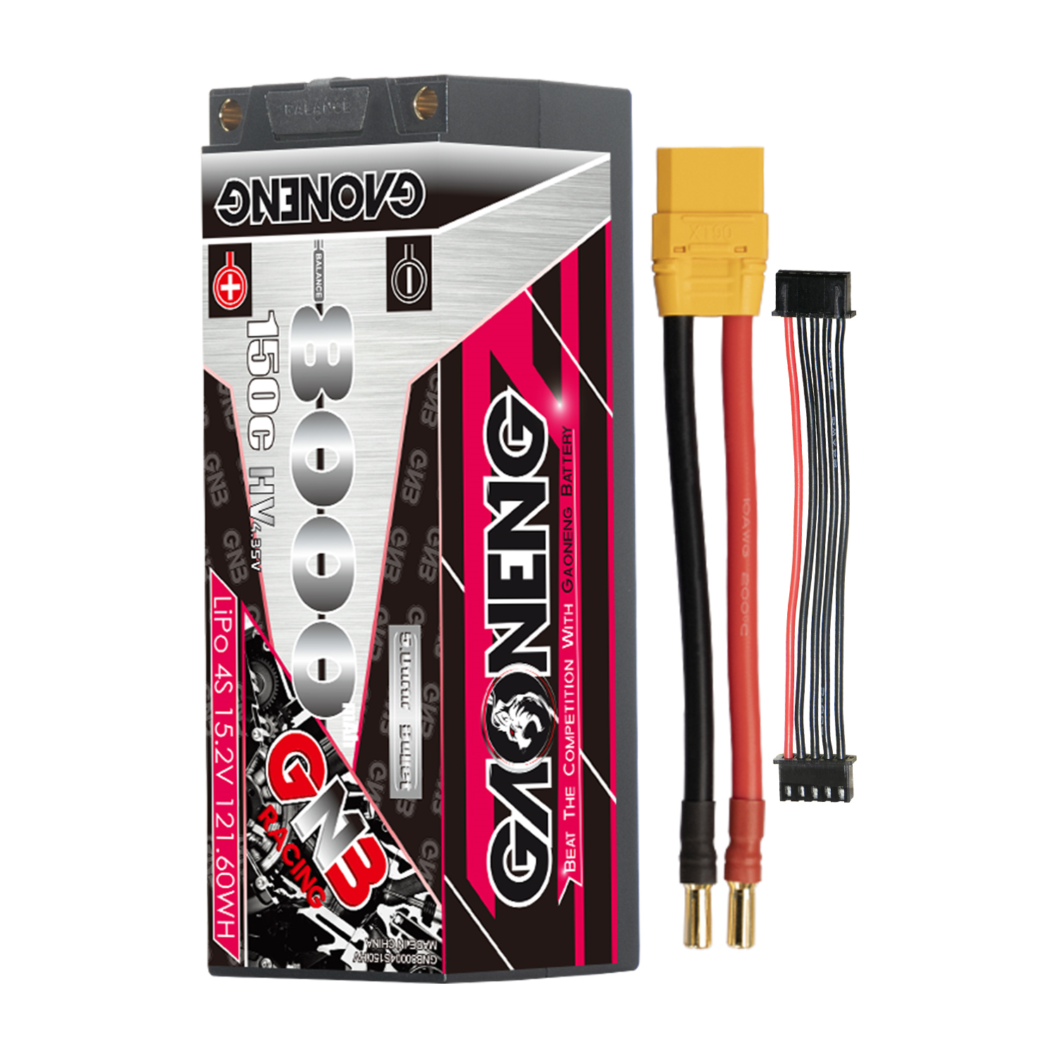 GAONENG GNB LiHV 4S 15.2V 8000mAh 150C 5mm Bullet Hard Case LiPo Battery