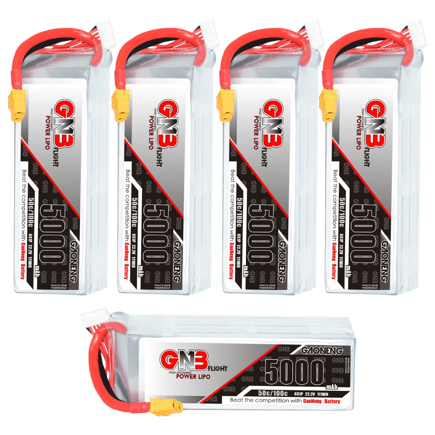 GAONENG GNB 6S 22.2V 5000mAh 50C LiPo Battery XT60