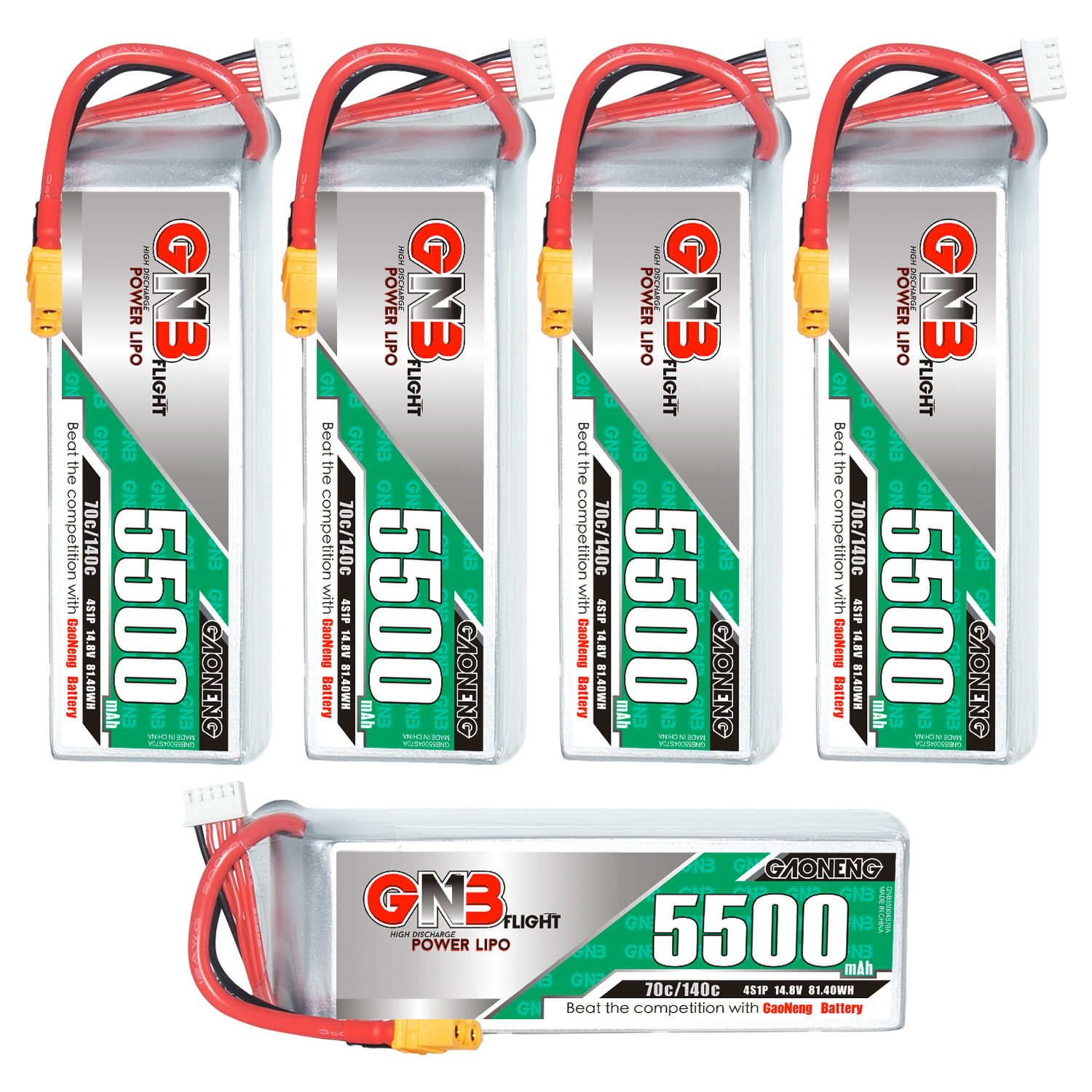 GAONENG GNB 4S 14.8V 5500mAh 70C XT60 LiPo Battery