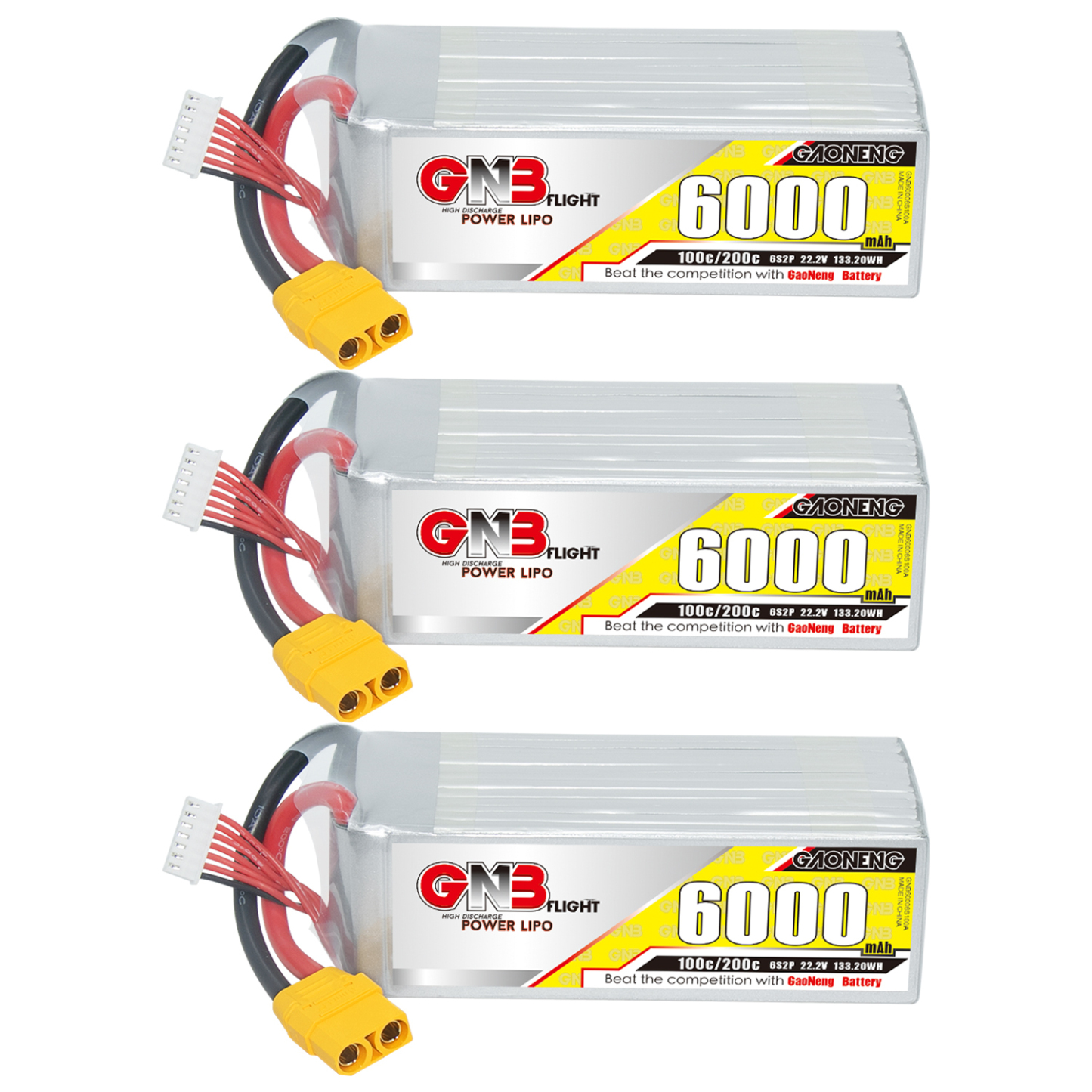 GAONENG GNB 6S 6S2P 22.2V 6000mAh 100C LiPo Battery XT90