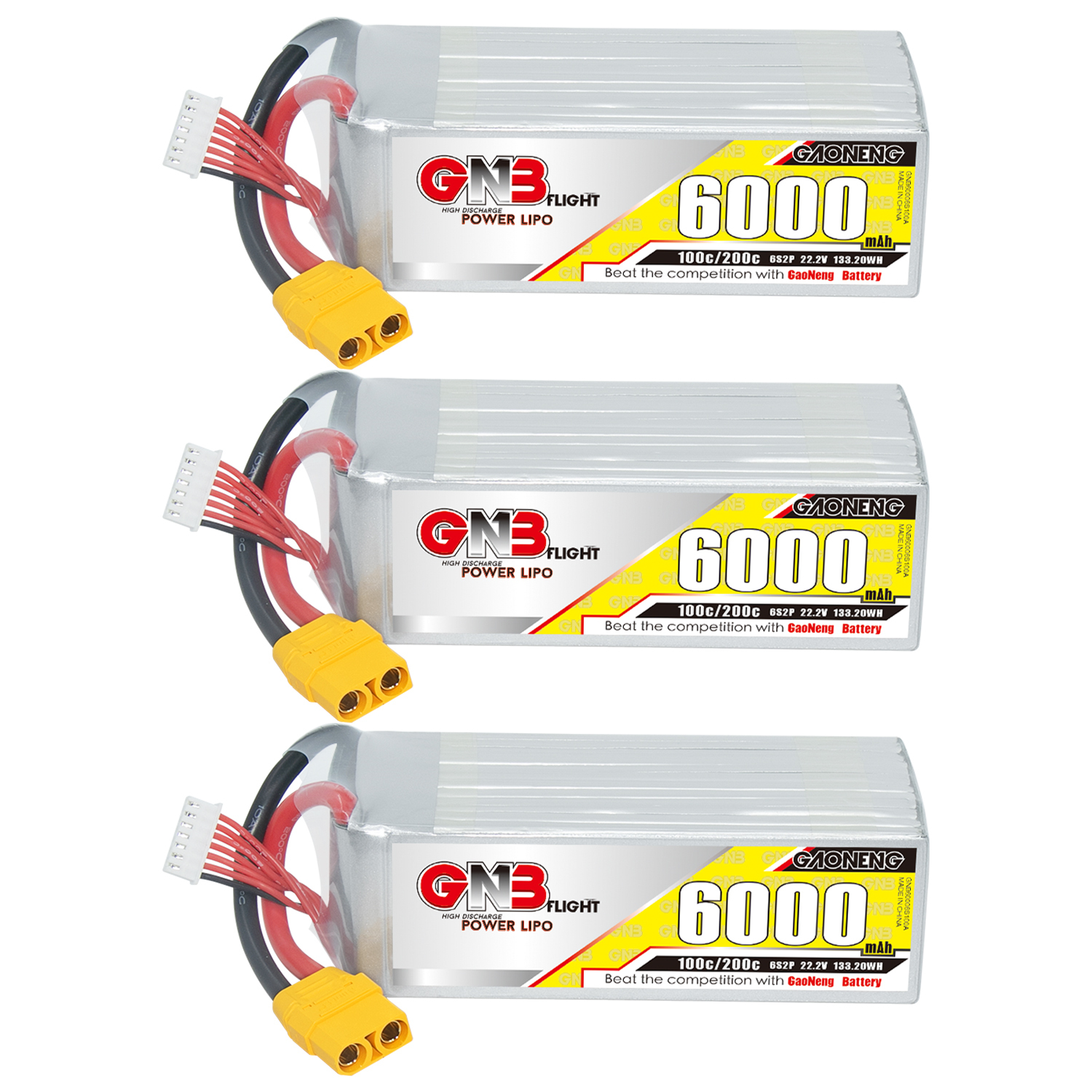 GAONENG GNB 6S 6S2P 22.2V 6000mAh 100C LiPo Battery XT90