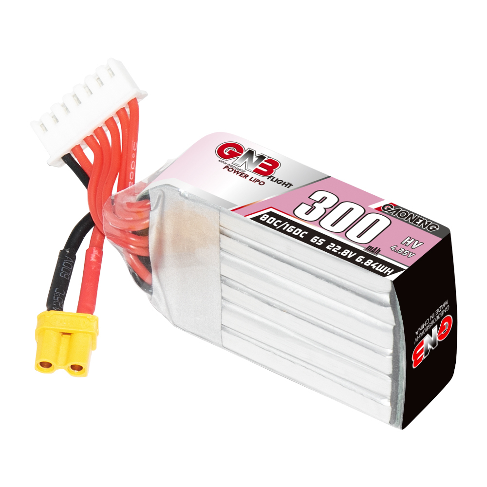 GAONENG GNB LiHV 6S 22.8V 300mAh 80C XT30 LiPo Battery