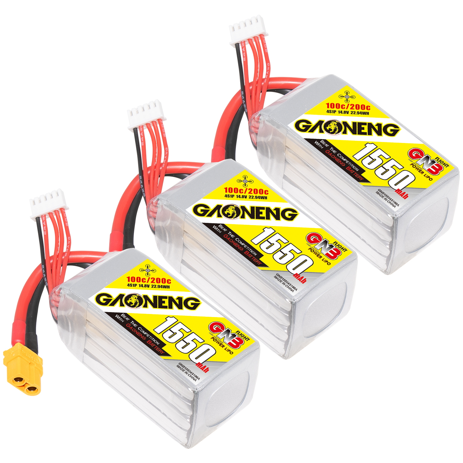 GAONENG GNB 4S 14.8V 1550mAh 100C XT60 LiPo Battery