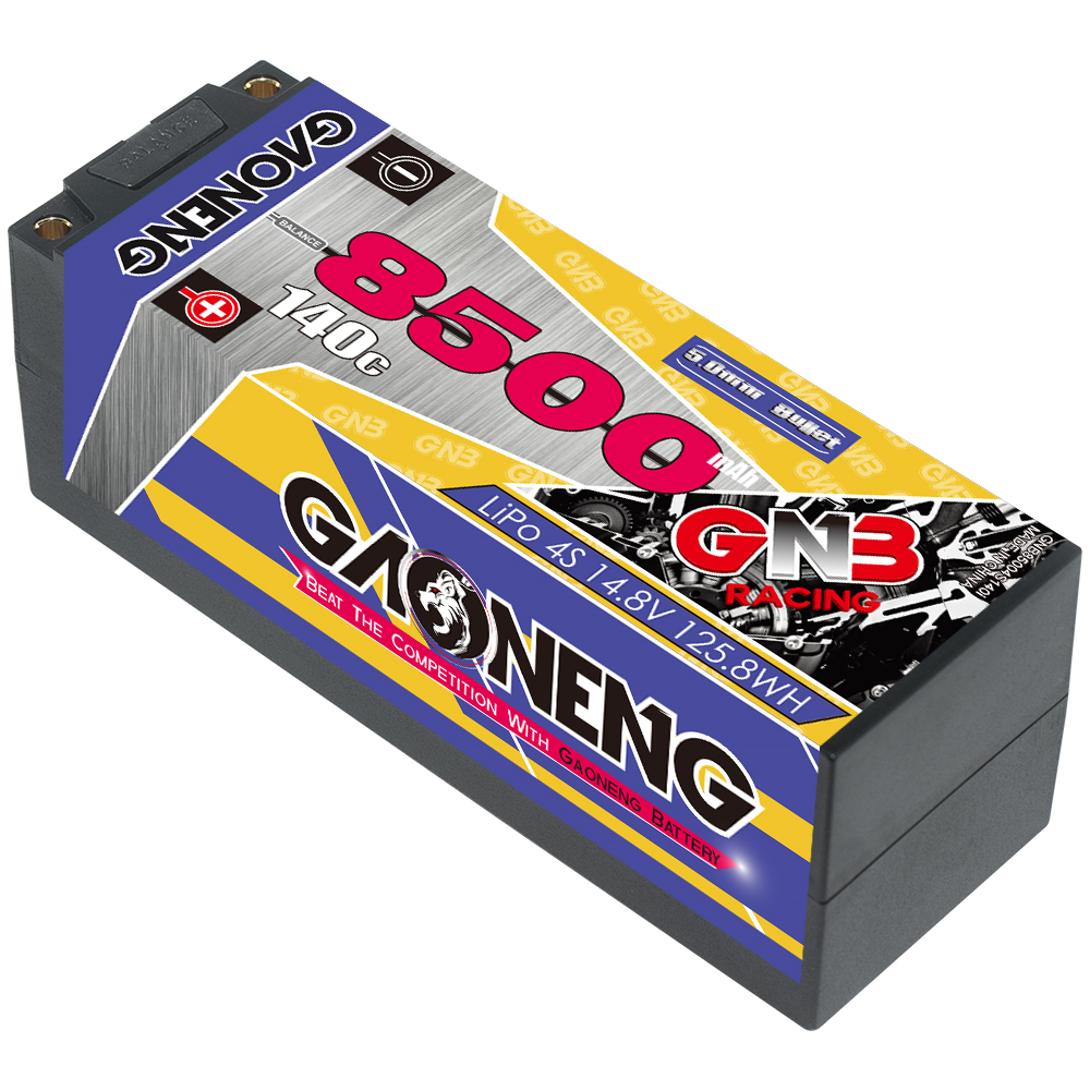 GAONENG GNB 4S 14.8V 8500mAh 140C 5mm Bullet Hard Case LiPo Battery