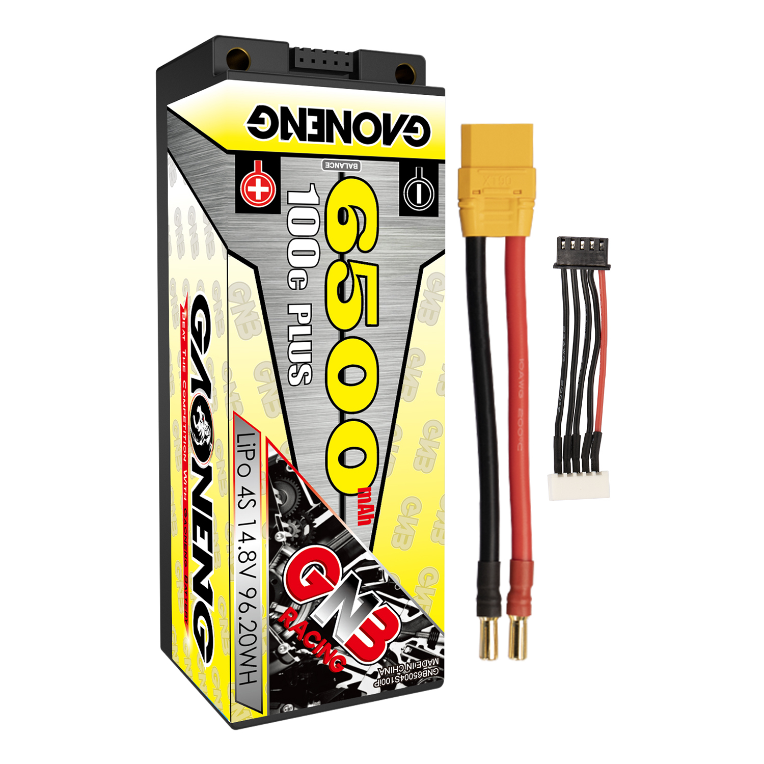 GAONENG GNB 4S 14.8V 6500mAh 100C 5mm Bullet Hard Case LiPo Battery