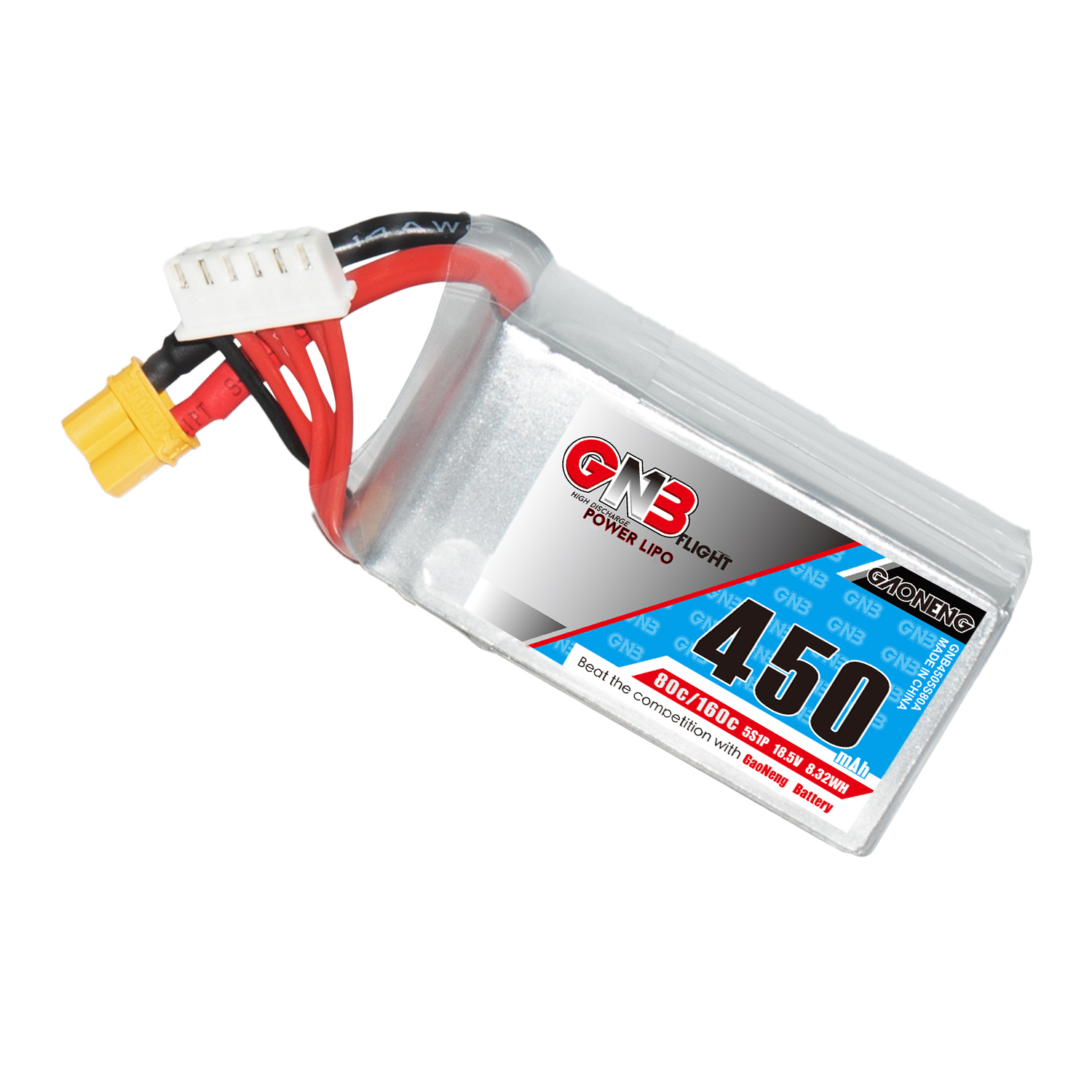 GAONENG GNB 5S 18.5V 450mAh 80C XT30 LiPo Battery Square Type