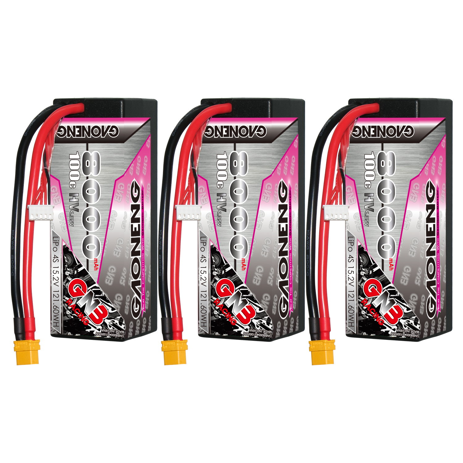 GAONENG GNB LiHV 4S 15.2V 8000mAh 100C Cabled Hard Case LiPo Battery XT60