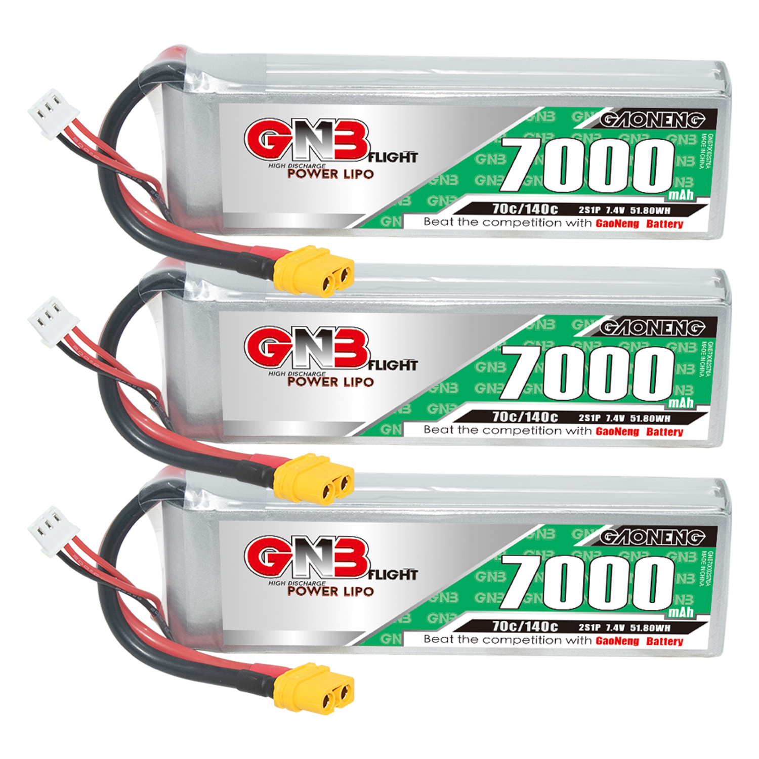 GAONENG GNB 2S 7.4V 7000mAh 70C LiPo Battery XT60
