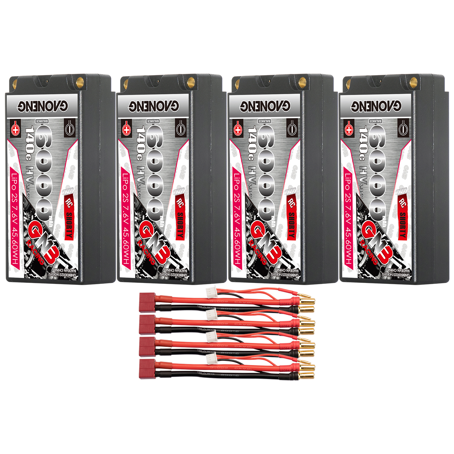 GAONENG GNB LiHV 2S 7.6V 6000mAh 140C Shorty 5mm Bullet Hard Case LiPo Battery