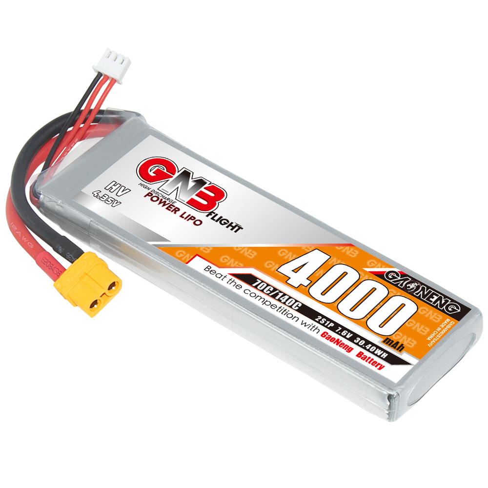 1PCS - GAONENG GNB LiHV 2S 7.6V 4000mAh 70C LiPo Battery XT60
