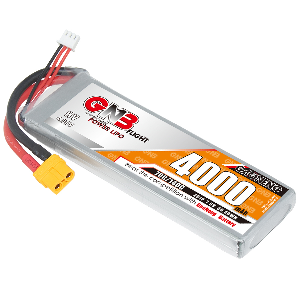 1PCS - GAONENG GNB LiHV 2S 7.6V 4000mAh 70C LiPo Battery XT60