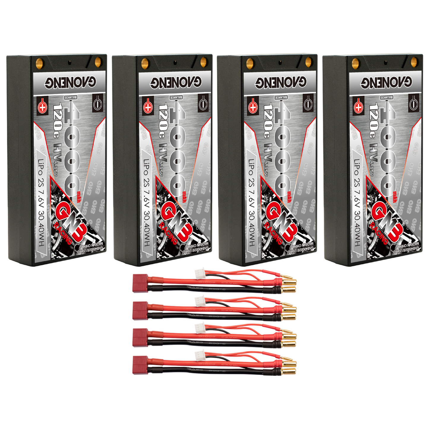 GAONENG GNB LiHV 2S 7.6V 4000mAh 120C LCG Shorty 5mm Bullet Hard Case LiPo Battery